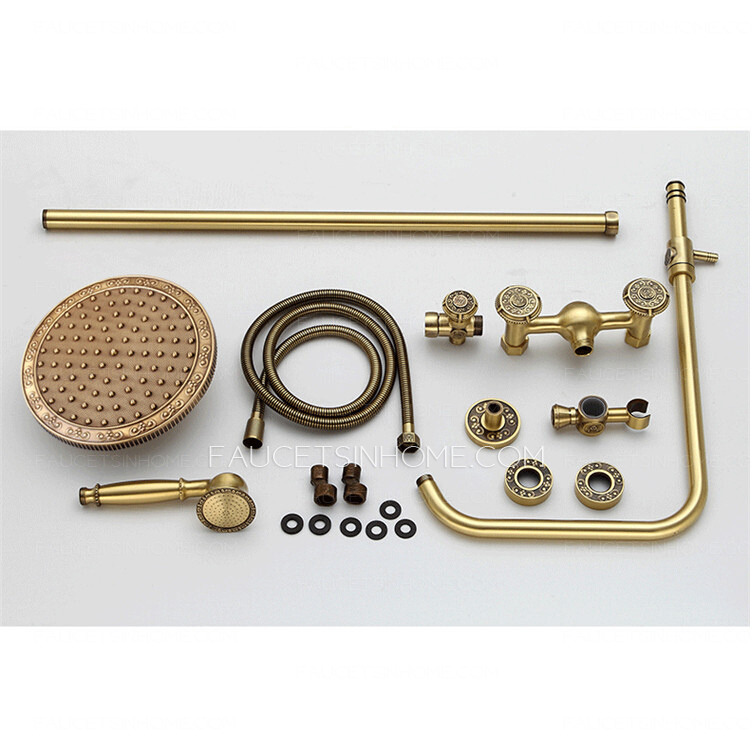 Vintage Gold Copper Shower Faucet Thick Top Shower