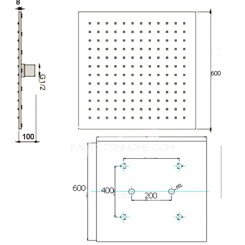 Modern Super Top Shower Faucet System Stainless Steel