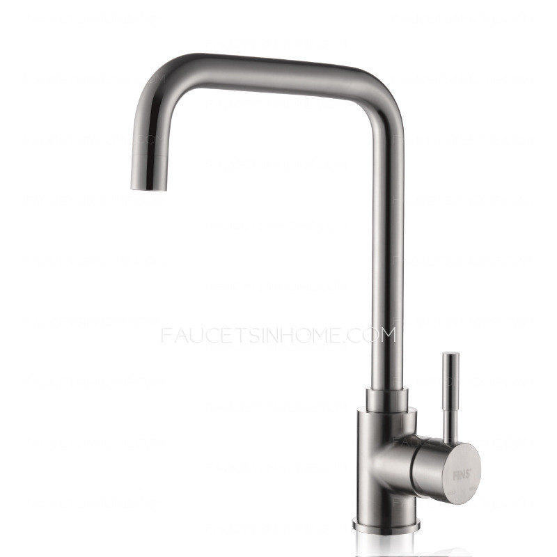 Modern Brushed Seven Shaped Stainless Steel Rotatable Kitchen Faucet