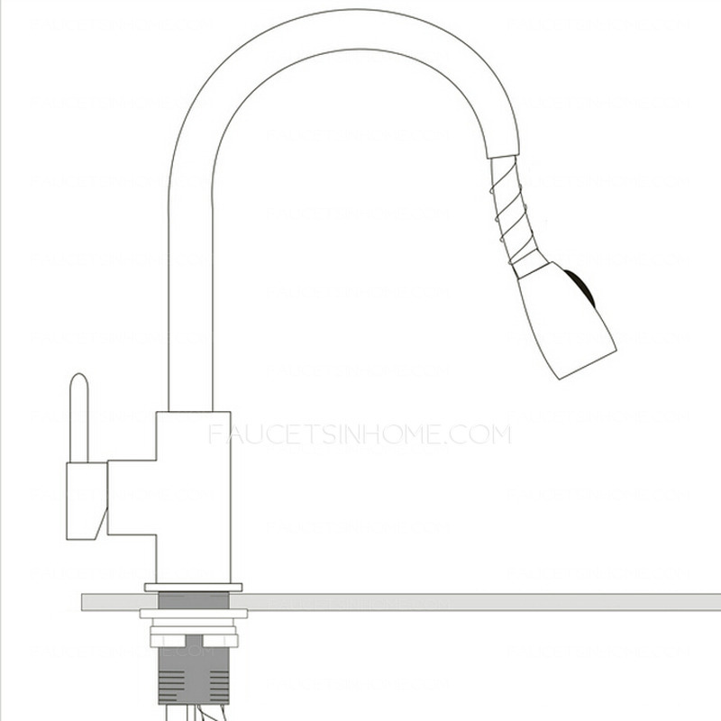 Enironmental Stainless Steel Single Handle Pullout Kitchen Facuet