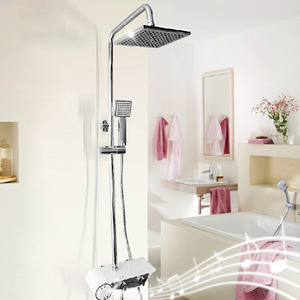 High End Square Shaped Bluetooth Music Shower Faucet System