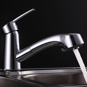 Professional Pull Out Deck Mounted Copper Bathroom Faucet