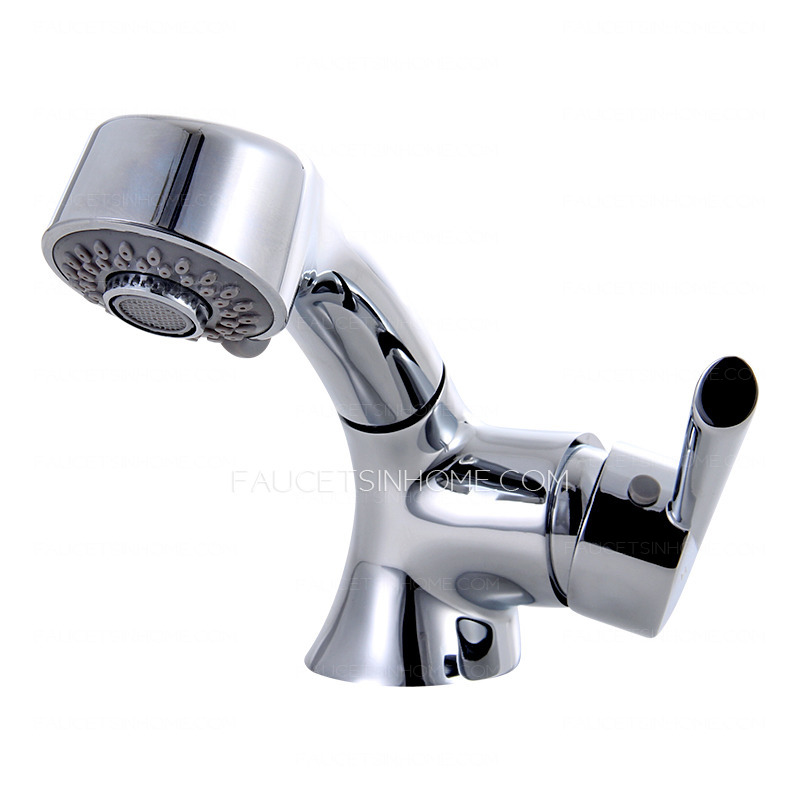 Chic Pull Out Copper Sink Faucet Bathroom For Sale