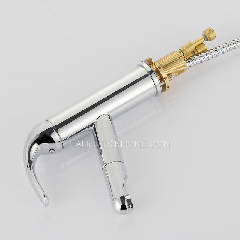 Modern Pull Out Bathroom Faucet Single Handle One Hole