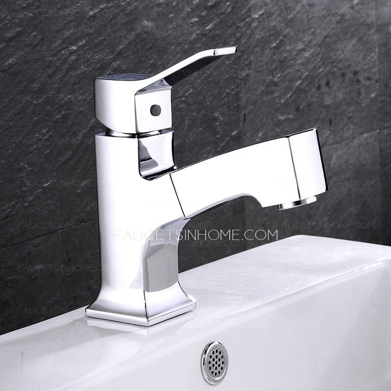 New Arrival Suqare Shaped Pull Out Bathroom Sink Faucet