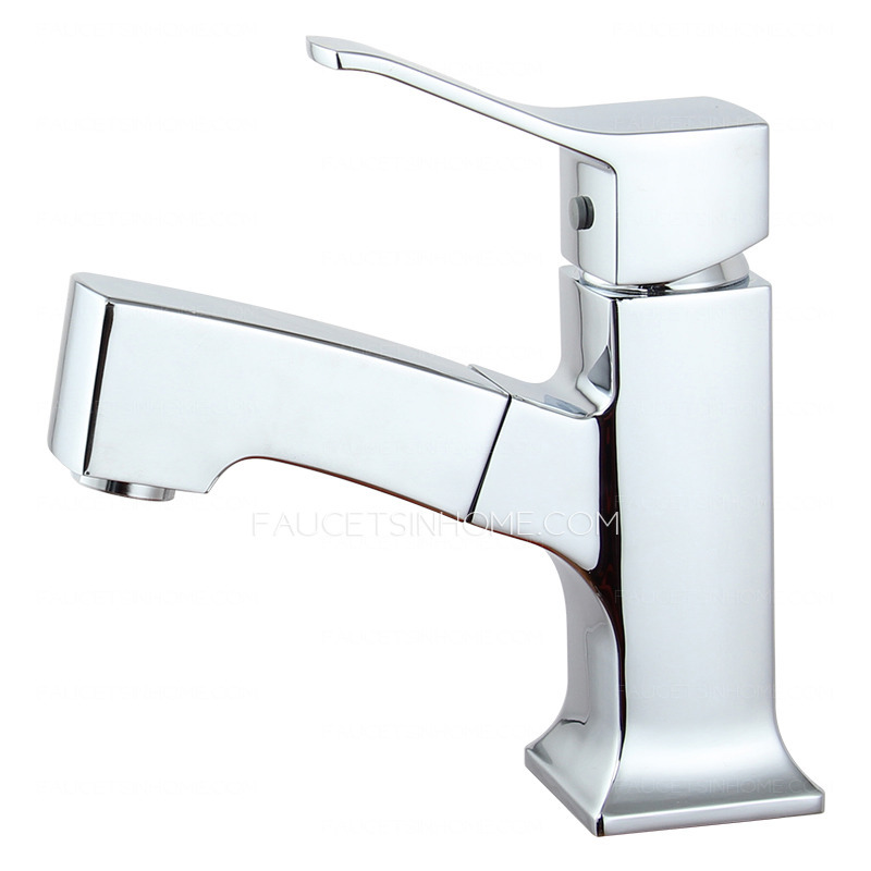 New Arrival Suqare Shaped Pull Out Bathroom Sink Faucet