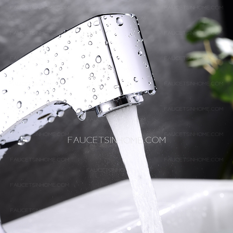 New Arrival Suqare Shaped Pull Out Bathroom Sink Faucet
