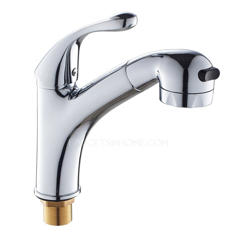 Good Single Handle Pull Out Copper Bathroom Sink Faucet