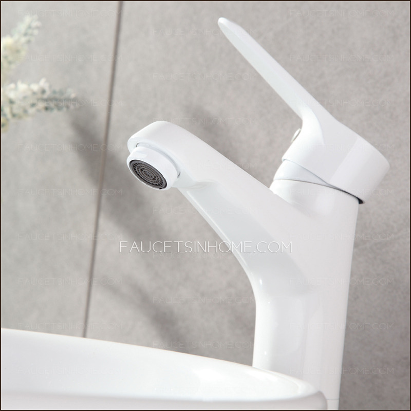 Artistic White Painting Vessel Mount Heightening Sink Faucet Bathroom