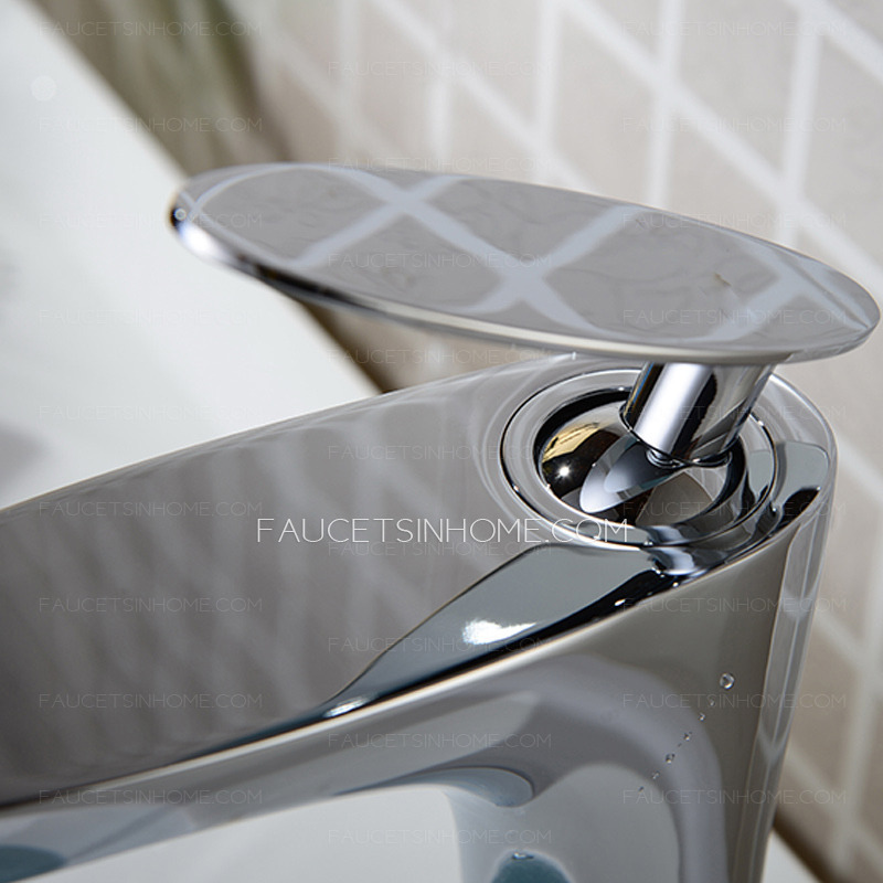 Chic Chrome Silver Filtering Copper Bathroom Sink Faucet
