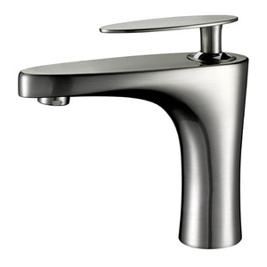 Modern Brushed Nickel Copper Single Handle Bathroom Sink Faucet