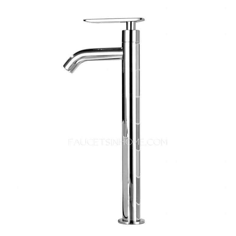 Chic Copper Chrome Heightening Vessel Bathroom Sink Faucet