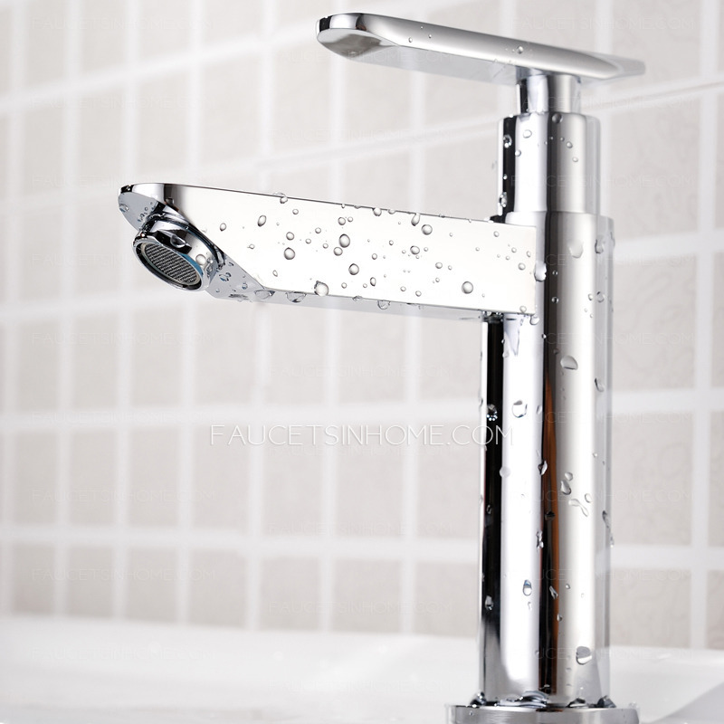 Fashionable Suqare Shaped Copper Cold Water Bathroom Sink Faucet