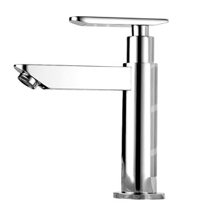 Fashionable Suqare Shaped Copper Cold Water Bathroom Sink Faucet