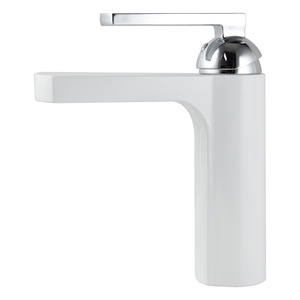 Chic White Painting Sector Shaped Bathroom Sink Faucet