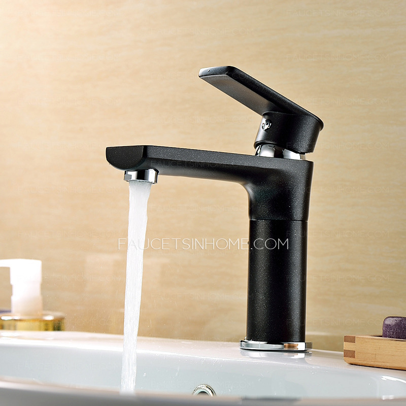 High End Black Painting Deck Mount Rotatable Faucet Bathroom