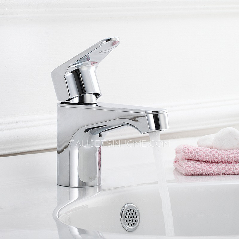 Best Brass Single Hole Sink Faucet Bathroom Pulling Overflow