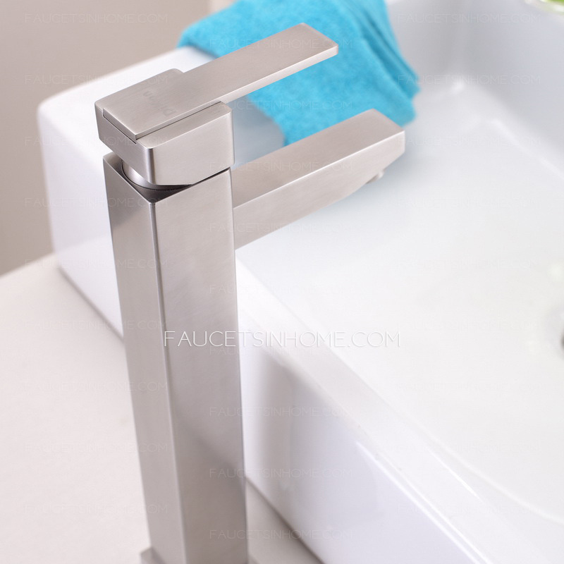 Designed Square Shaped Heightening Stainless Steel Bathroom Faucets