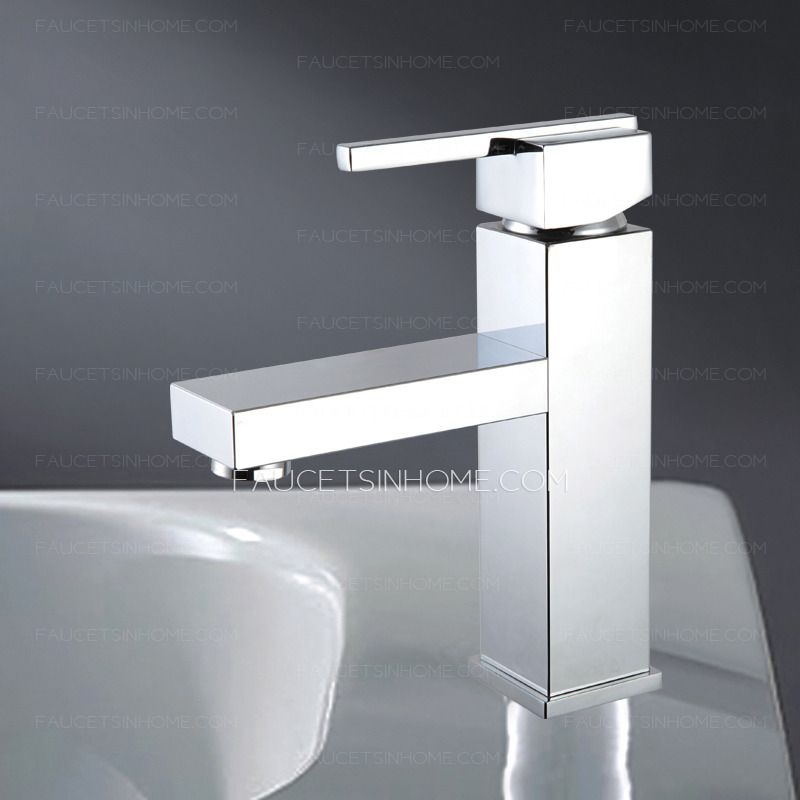 Fashion Square Shaped Single Hole Sink Faucet Bathroom