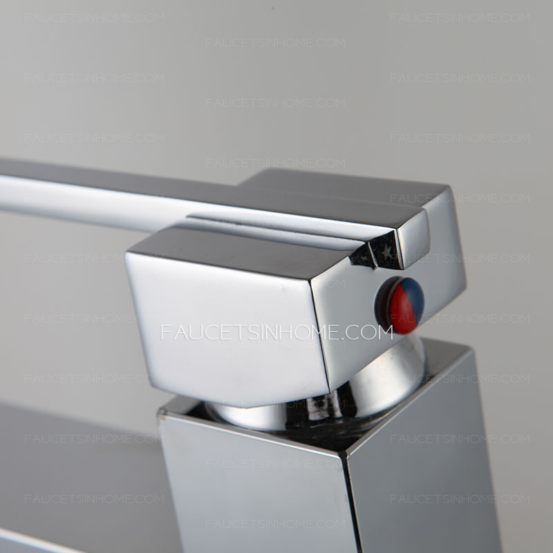 Fashion Square Shaped Single Hole Sink Faucet Bathroom