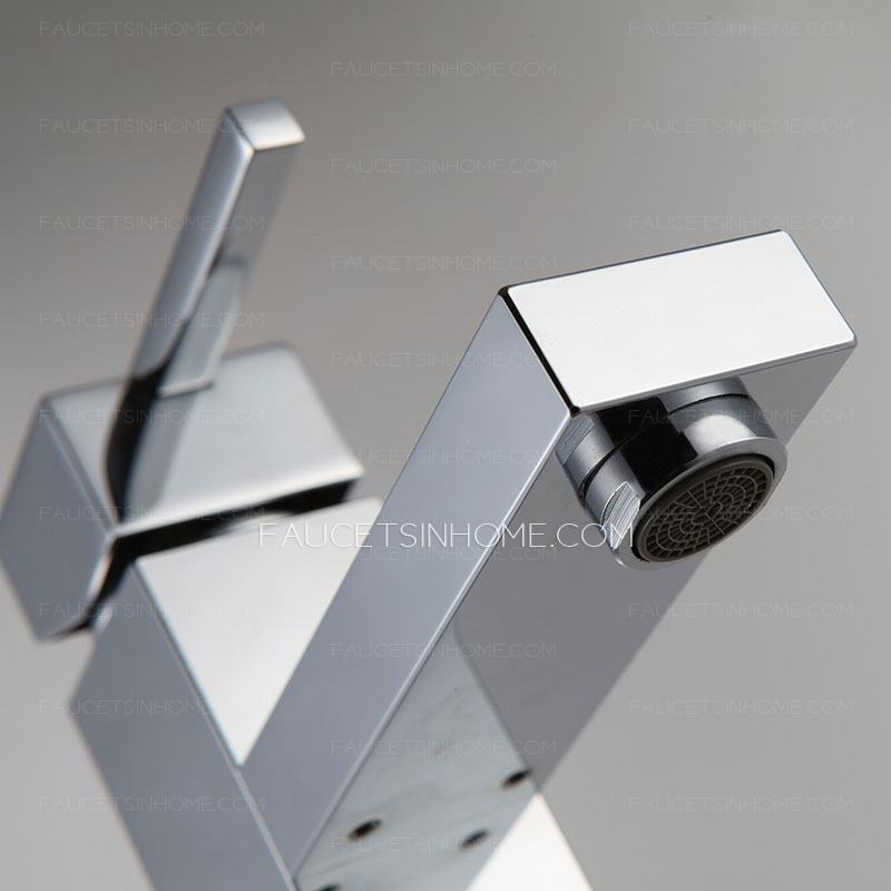 Fashion Square Shaped Single Hole Sink Faucet Bathroom