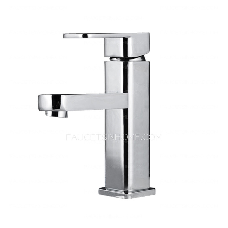... Faucets > Discount Copper Square Shaped Bathroom Sink Faucet Single