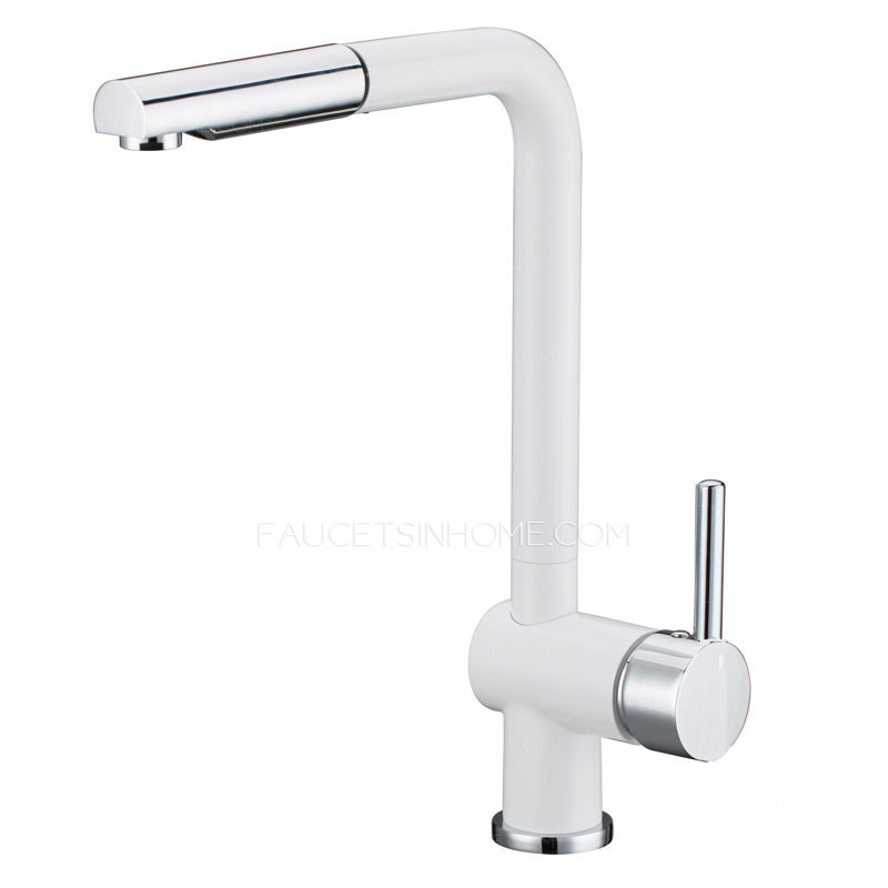 New Arrival White Painting Rotatable Kitchen Faucets With Sprayer