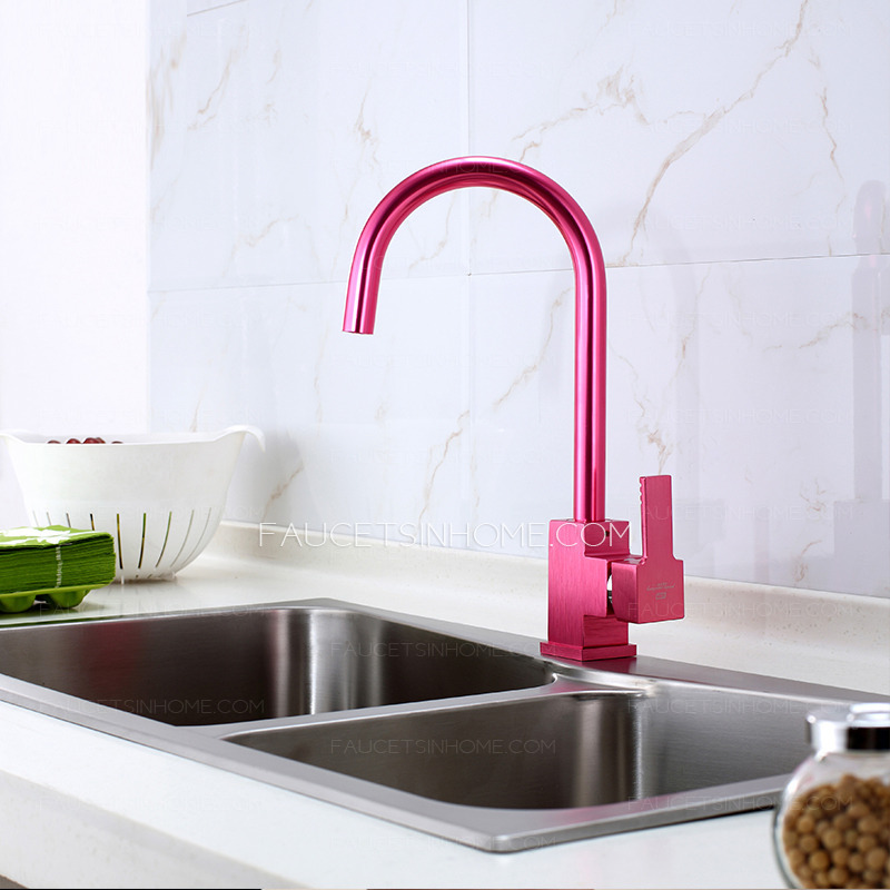 Fashionable Rose Red Painting Kitchen Faucet Single Hole