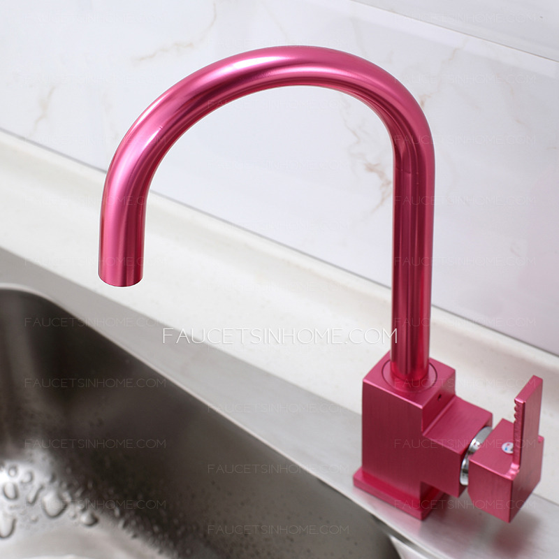 Fashionable Rose Red Painting Kitchen Faucet Single Hole