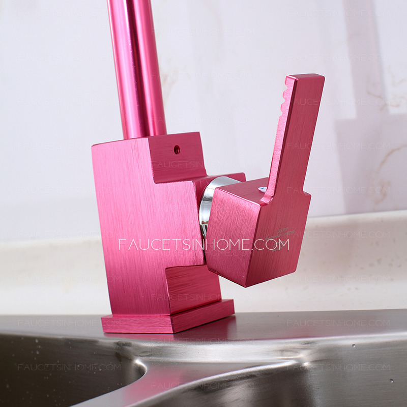 Fashionable Rose Red Painting Kitchen Faucet Single Hole