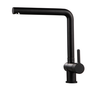 Modern Seven Shaped Black Painting Kitchen Faucet Rotatable