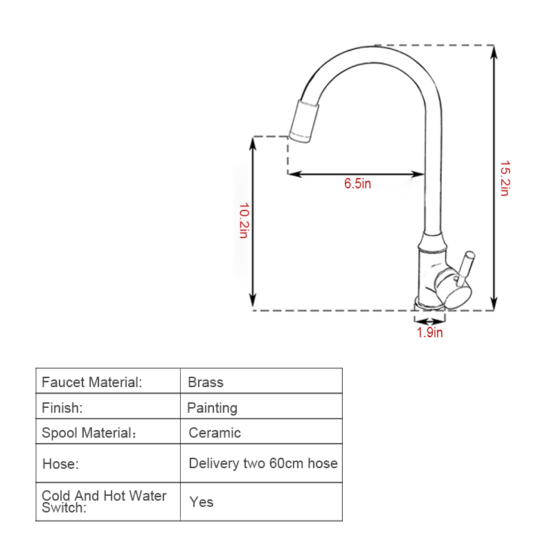 High End Black Painting Rotatable Kitchen LED Faucets