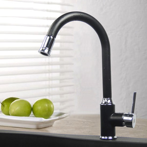 High End Black Painting Rotatable Kitchen LED Faucets