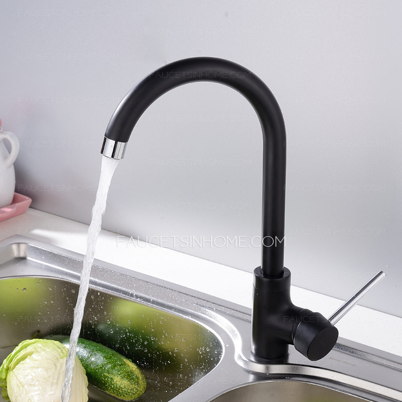 Affordable Single Hole Black Painting Rotatable Faucets Kitchen