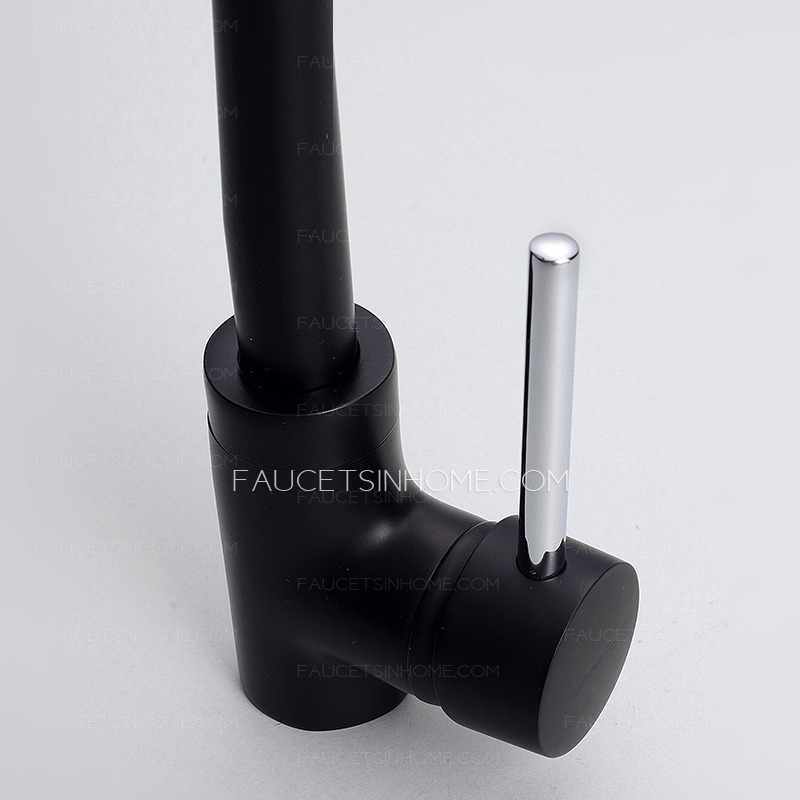 Affordable Single Hole Black Painting Rotatable Faucets Kitchen