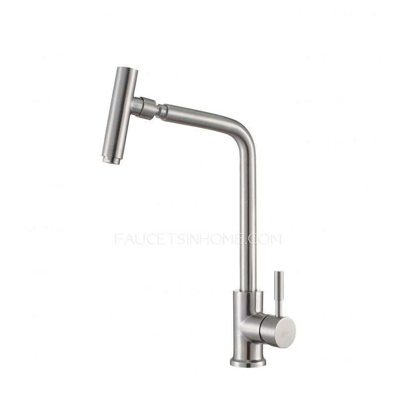 Chic Stainless Steel Bio-Rotatable Kitchen Faucets Brushed Nickel