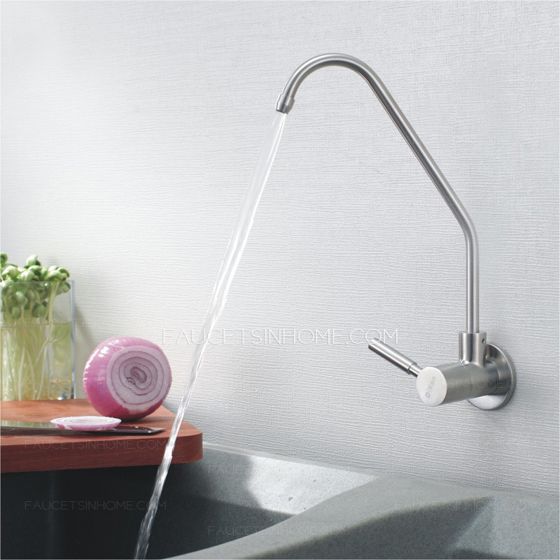 Cheap Stainless Steel Cold Water Wall Mount Kitchen Faucets