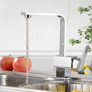 Modern Square Shaped Kitchen Faucet Single Side Handle