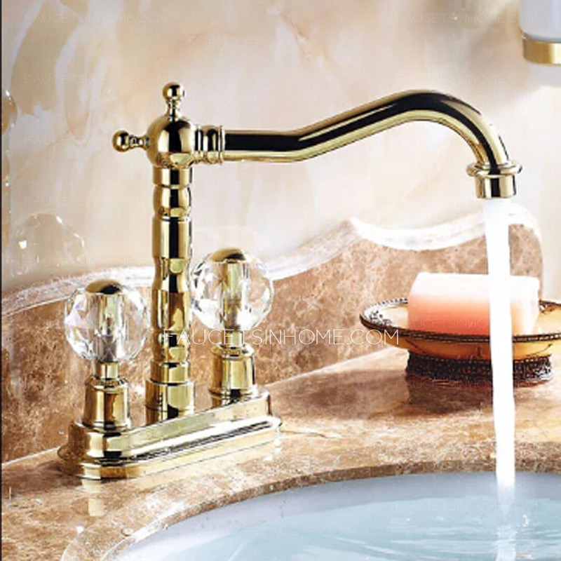 Lengthen Polished Brass Antique Bathroom Sink Faucets Vessel Mount