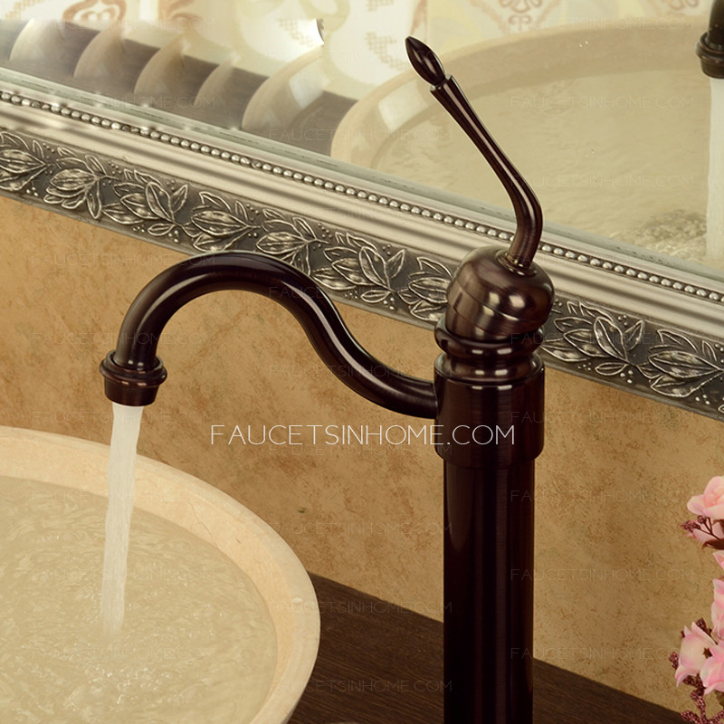 Antique Vessel Mount Oil Rubbed Bronze Bathroom Sink Faucet