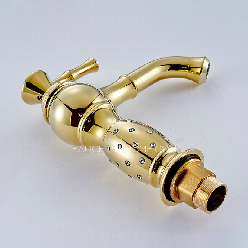 Luxury Golden Rotatable Brass Bathroom Sink Faucet Single Handle