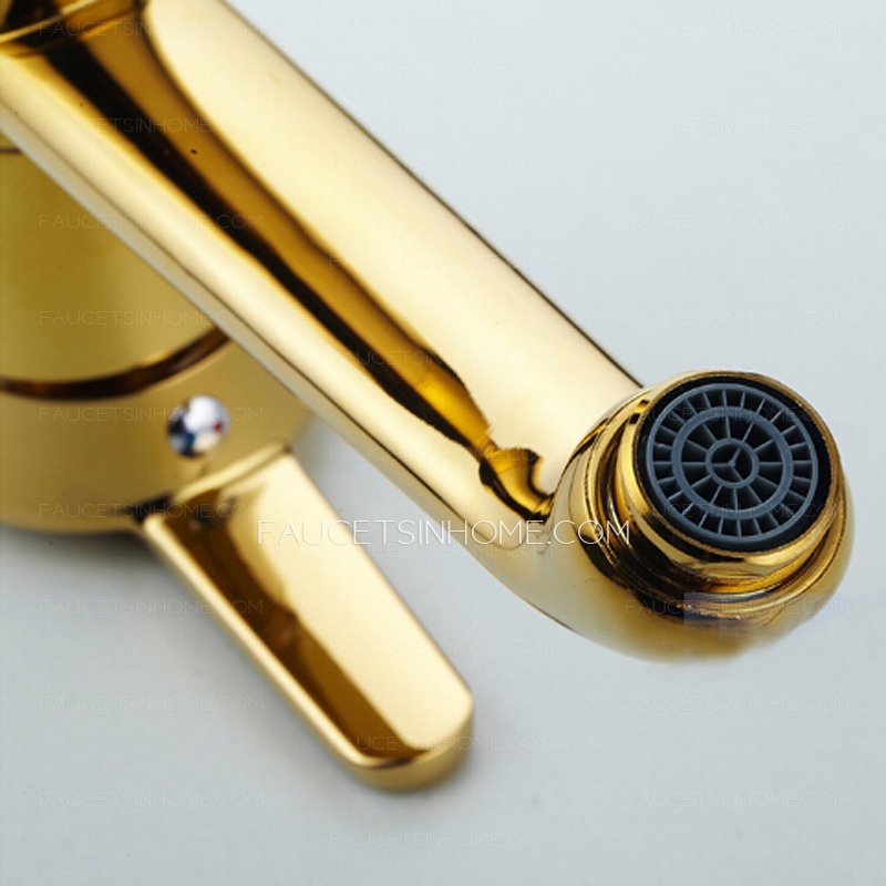 Discount Vintage Brass Single Hole Rotatable Sink Faucet Bathroom