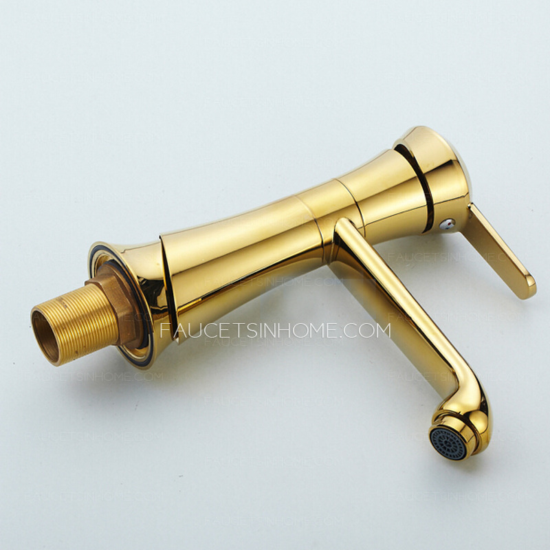 Discount Vintage Brass Single Hole Rotatable Sink Faucet Bathroom