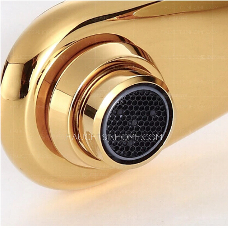 Vintage Jade Polished Brass Single Hole Sink Faucet Bathroom