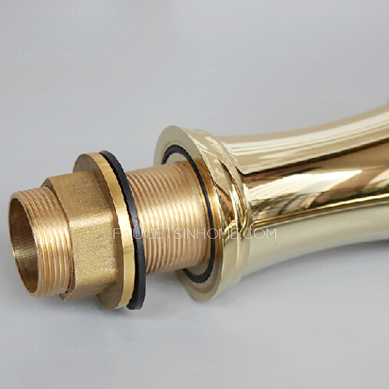 Inexpensive Brass Single Hole Lengthen Spout Bathroom Faucet