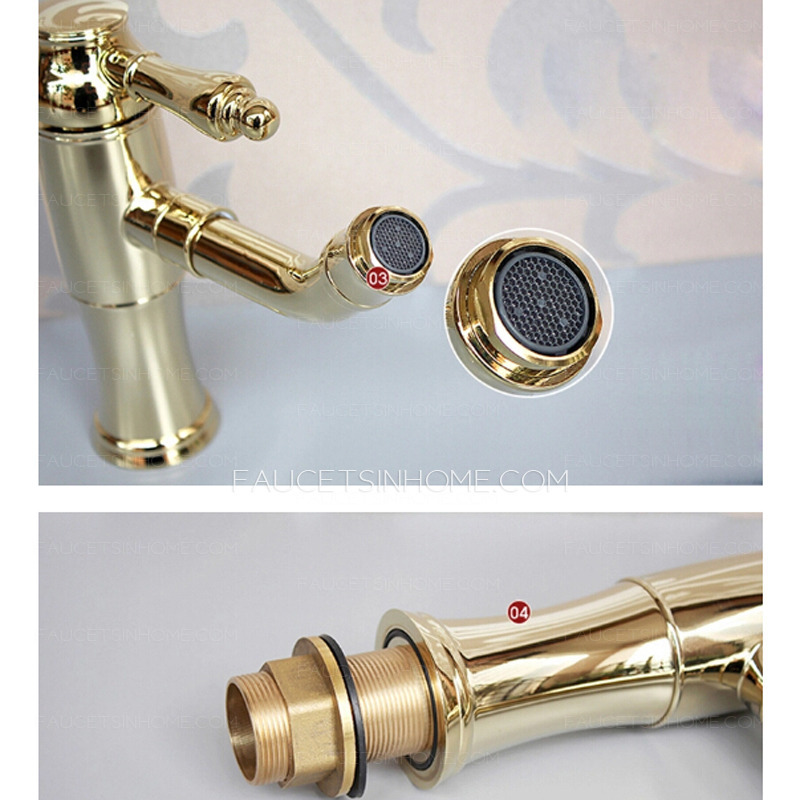 Inexpensive Brass Single Hole Lengthen Spout Bathroom Faucet