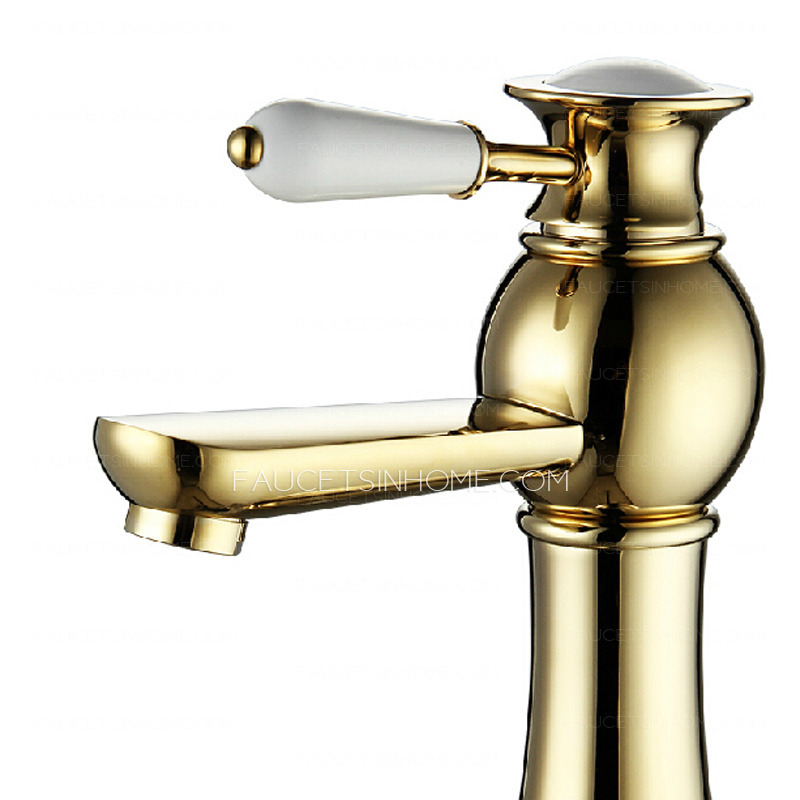 Luxury Brass Single Hole Deck Mounted Bathroom Sink Faucet