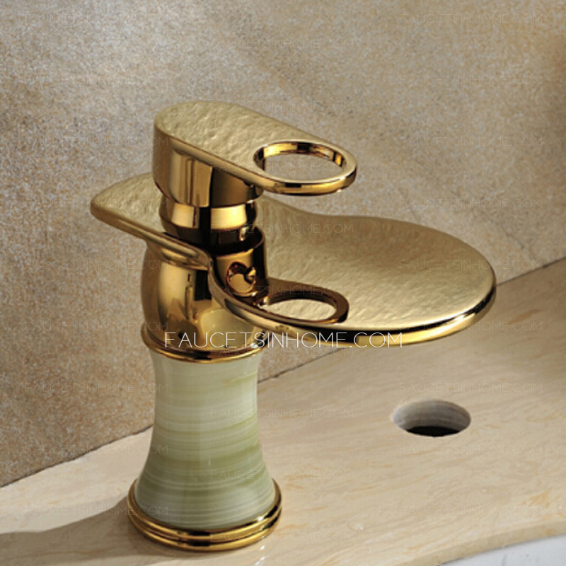 Best Brass Jade Waterfall Bathroom Faucet Single Handle