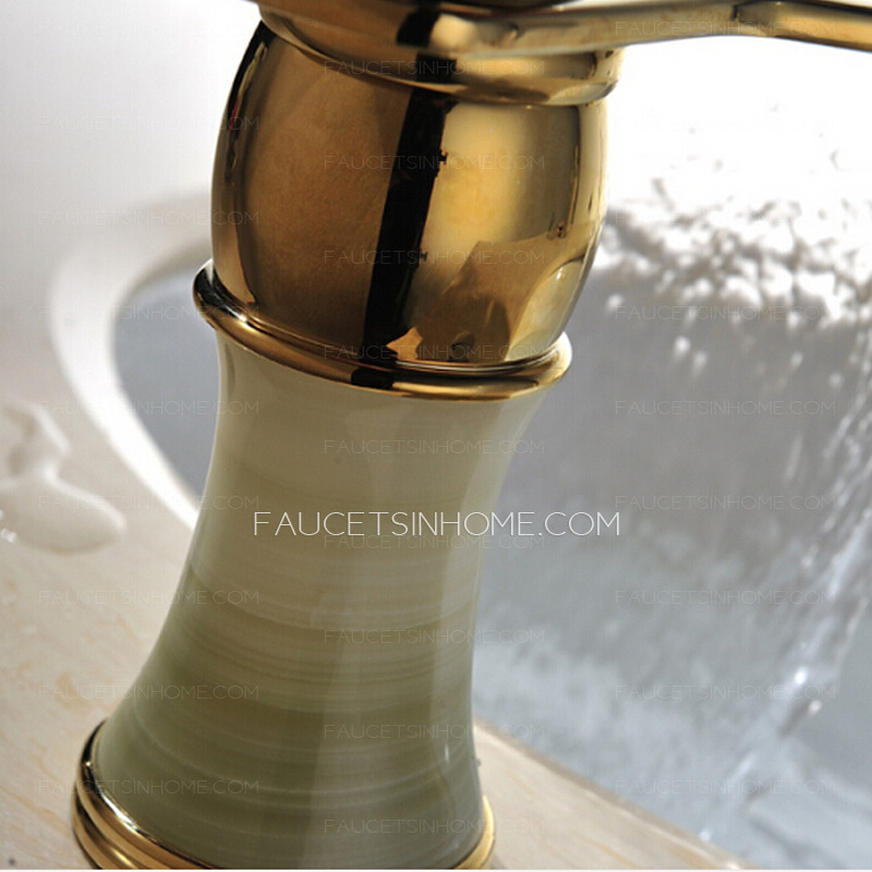 Best Brass Jade Waterfall Bathroom Faucet Single Handle