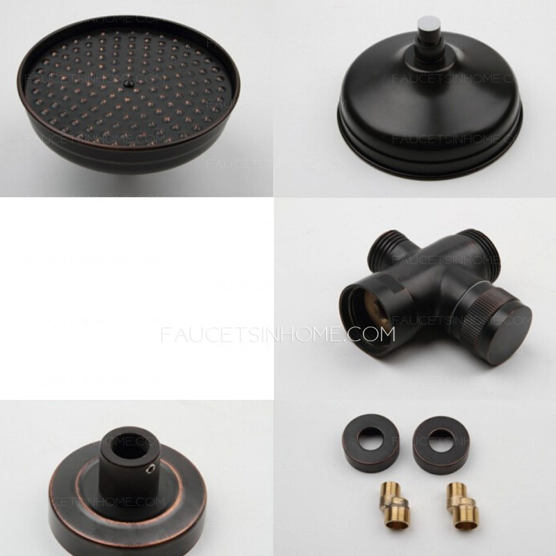 Black Antique Two Handle Shower Faucet System Oil Rubbed Bronze